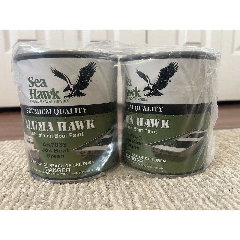 SEA HAWK PAINTS Aluma Hawk Aluminum Boat Paint Jon Boat Green Qt Pack Of 2